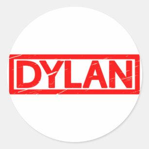 Sticker Rond Timbre de Dylan