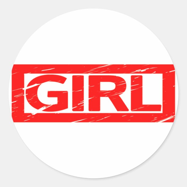 Sticker Rond Timbre de fille (Devant)