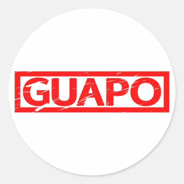 Sticker Rond Timbre de Guapo (Devant)