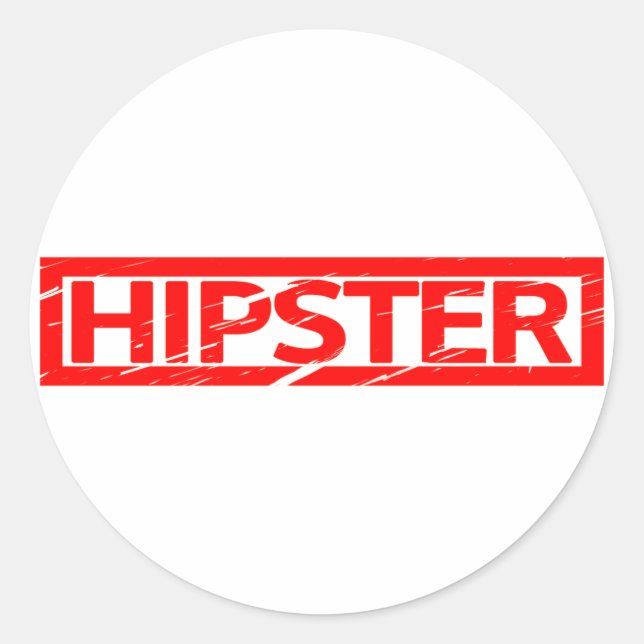 Sticker Rond Timbre de Hipster (Devant)