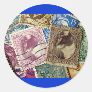 Sticker Rond Timbre de la scène Lucy