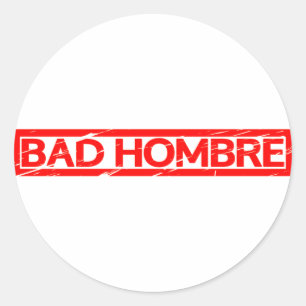 Sticker Rond Timbre de Mauvaise Hombre