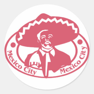 Sticker Rond Timbre de Mexico