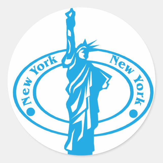 Sticker Rond Timbre de New York (Devant)