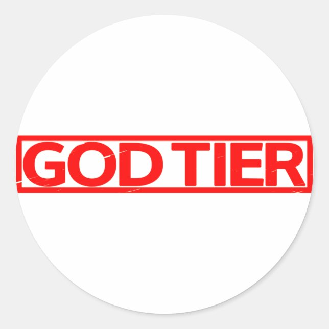 Sticker Rond Timbre de niveau Dieu (Devant)