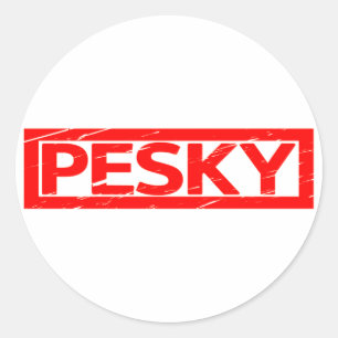 Sticker Rond Timbre de Pesky