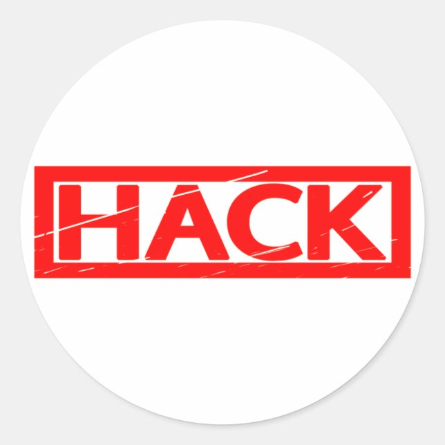 Sticker Rond Timbre de piratage (Devant)