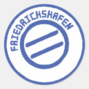 Sticker Rond Timbre de poste de Friedrichshafen