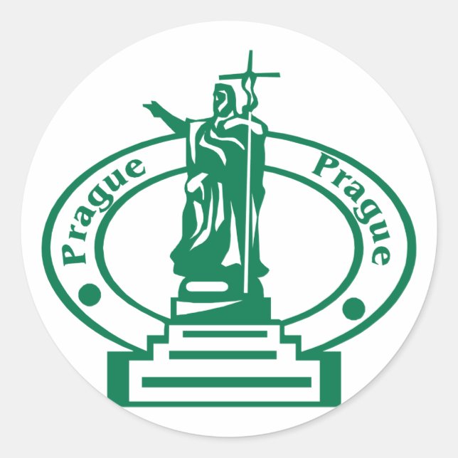 Sticker Rond Timbre de Prague (Devant)