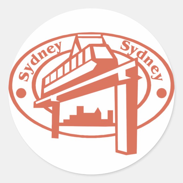 Sticker Rond Timbre de Sydney (Devant)