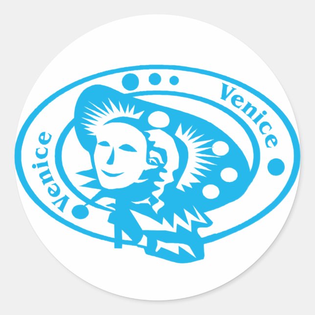Sticker Rond Timbre de Venise (Devant)