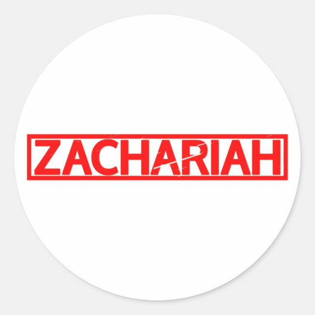 Sticker Rond Timbre de Zachariah (Devant)