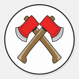 Sticker Rond Timbre d'enveloppe de camion de pompiers anniversa