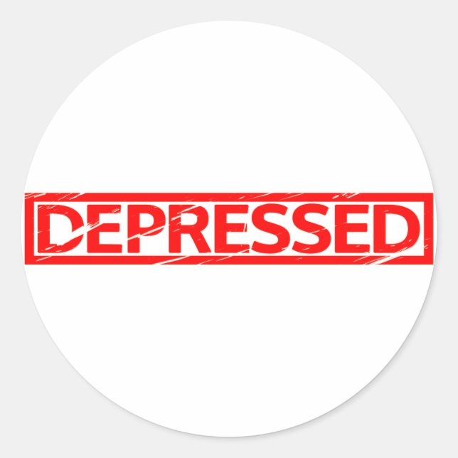 Sticker Rond Timbre dépressif (Devant)