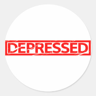 Sticker Rond Timbre dépressif