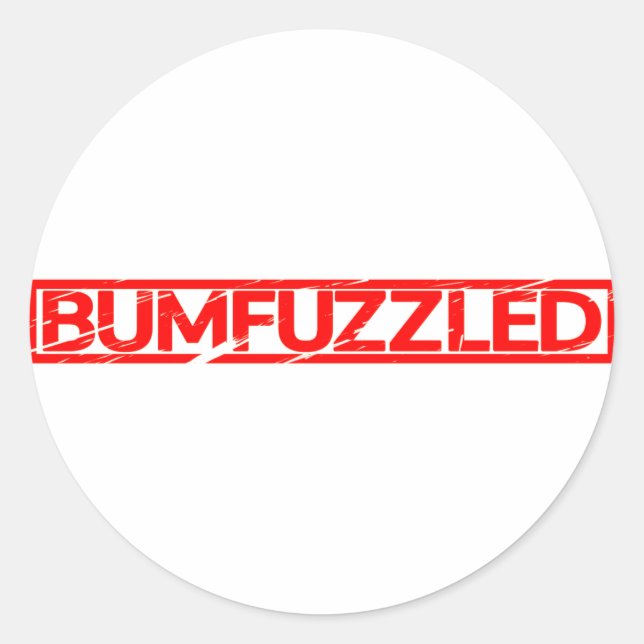 Sticker Rond Timbre embrouillé (Devant)
