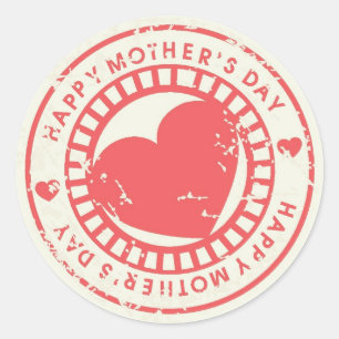 Sticker Rond Timbre en caoutchouc grungy pour la Bonne Fête des