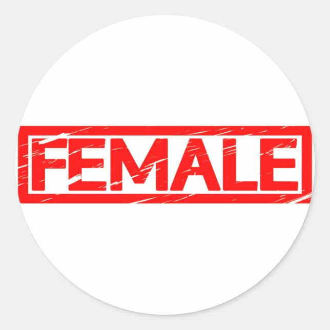 Sticker Rond Timbre féminin (Devant)