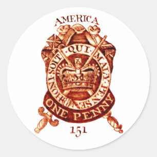 Sticker Rond Timbre fiscal américain 1765
