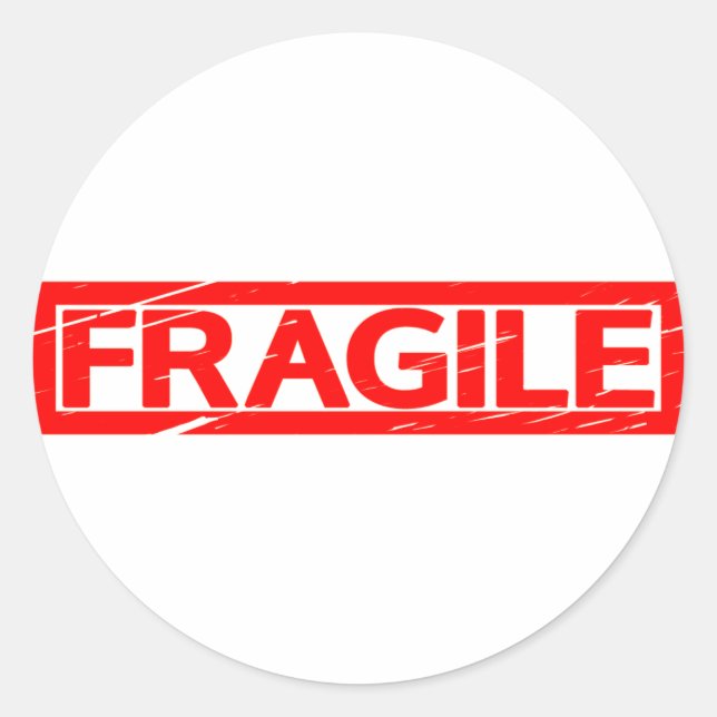 Sticker Rond Timbre fragile (Devant)