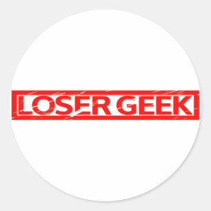 Sticker Rond Timbre Geek perdant