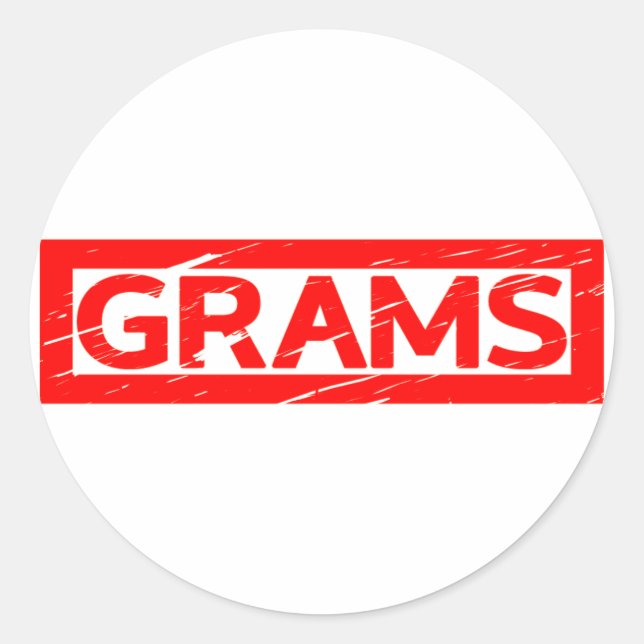 Sticker Rond Timbre Grams (Devant)