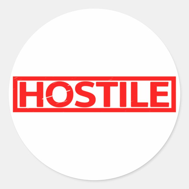 Sticker Rond Timbre Hostile (Devant)