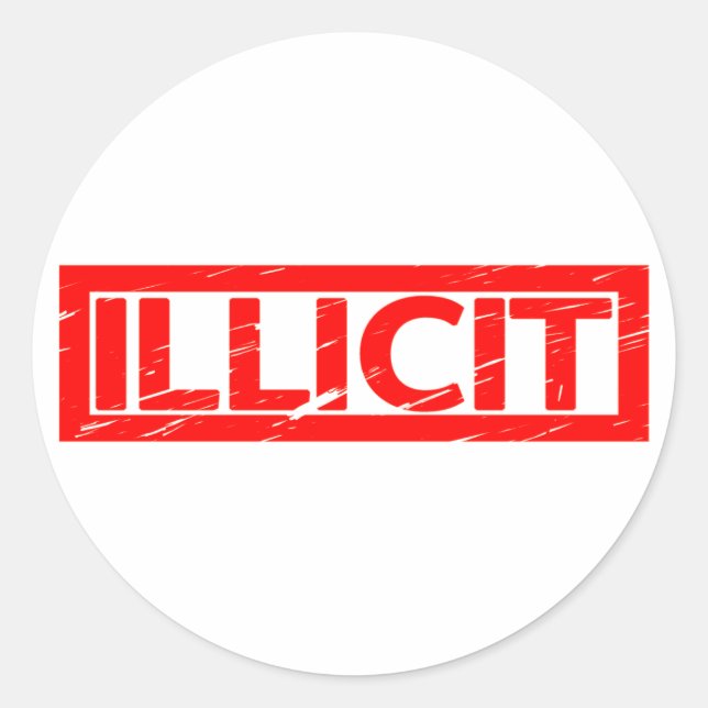 Sticker Rond Timbre illicite (Devant)