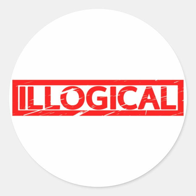 Sticker Rond Timbre illogique (Devant)