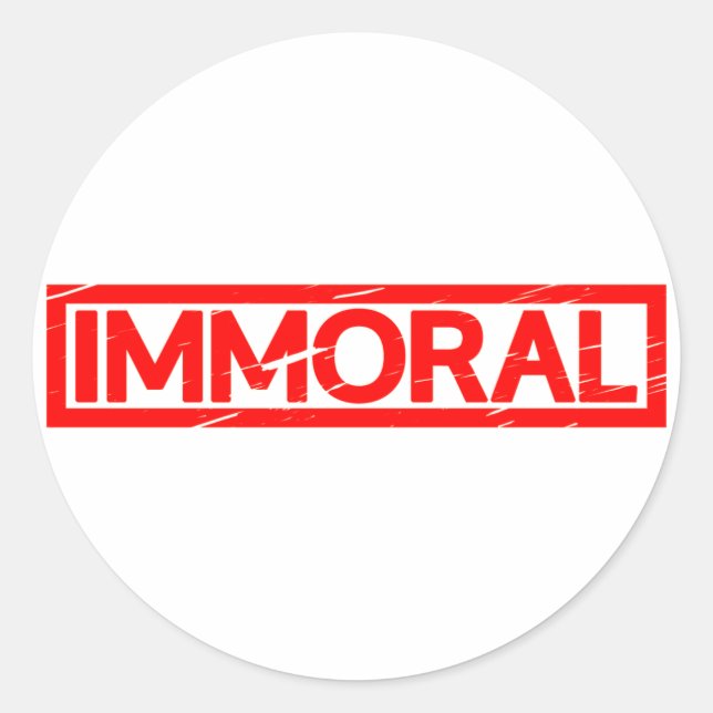 Sticker Rond Timbre immoral (Devant)
