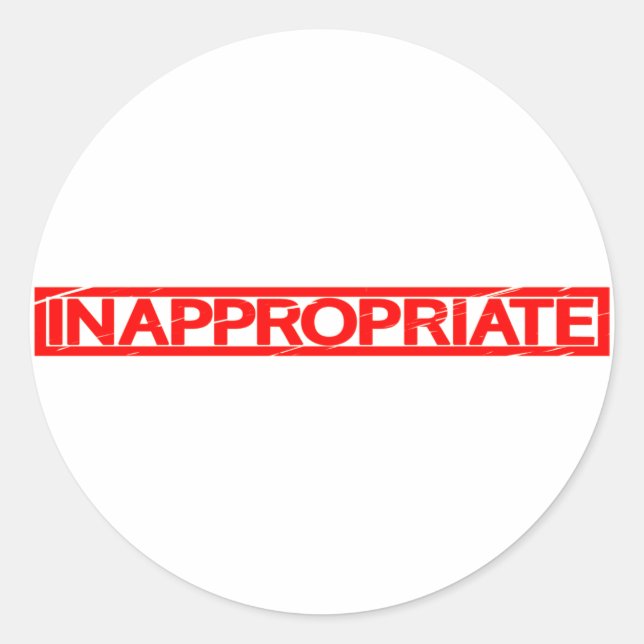 Sticker Rond Timbre inapproprié (Devant)