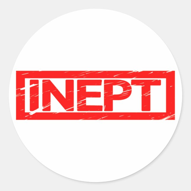 Sticker Rond Timbre inepte (Devant)