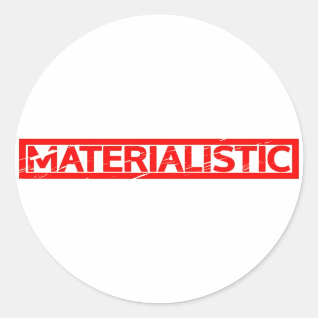 Sticker Rond Timbre matérialiste (Devant)