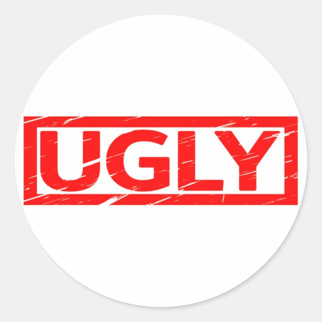 Sticker Rond Timbre moche (Devant)
