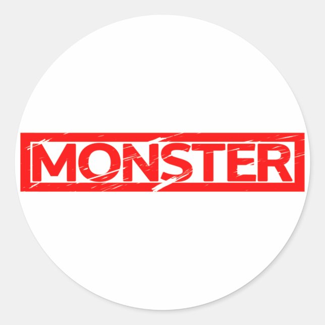 Sticker Rond Timbre Monster (Devant)