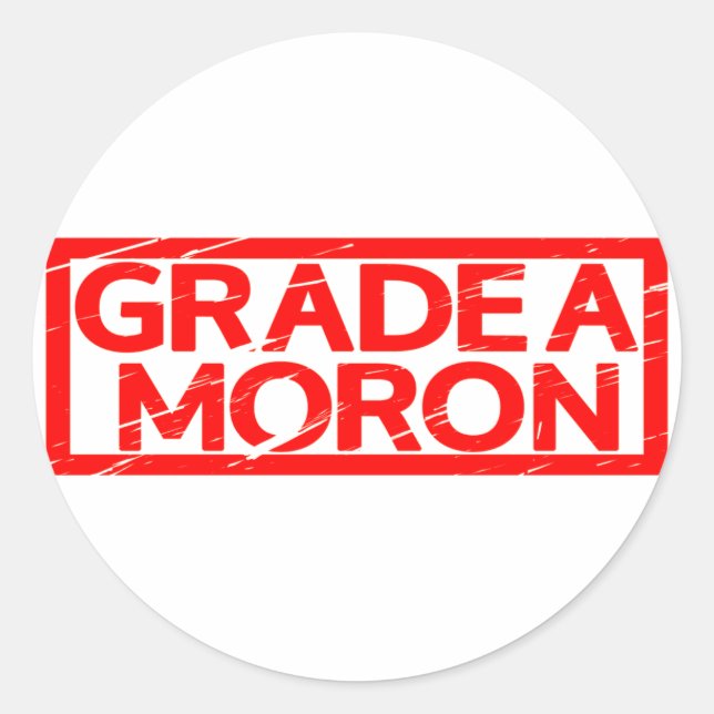 Sticker Rond Timbre Moron de grade A (Devant)
