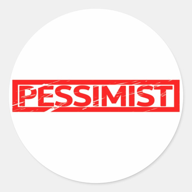 Sticker Rond Timbre pessimiste (Devant)
