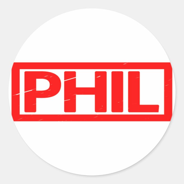 Sticker Rond Timbre Phil (Devant)
