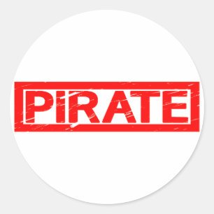 Sticker Rond Timbre pirate