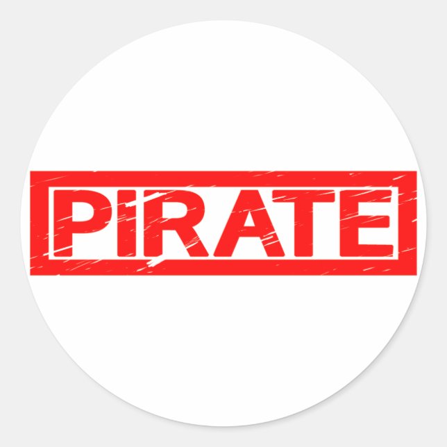 Sticker Rond Timbre pirate (Devant)