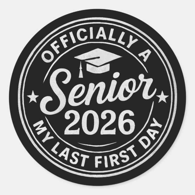 Sticker Rond Timbre premier jour Senior 2026 (Devant)