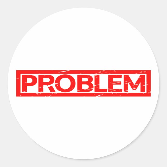 Sticker Rond Timbre Problème (Devant)