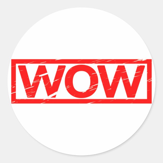 Sticker Rond Timbre Wow (Devant)