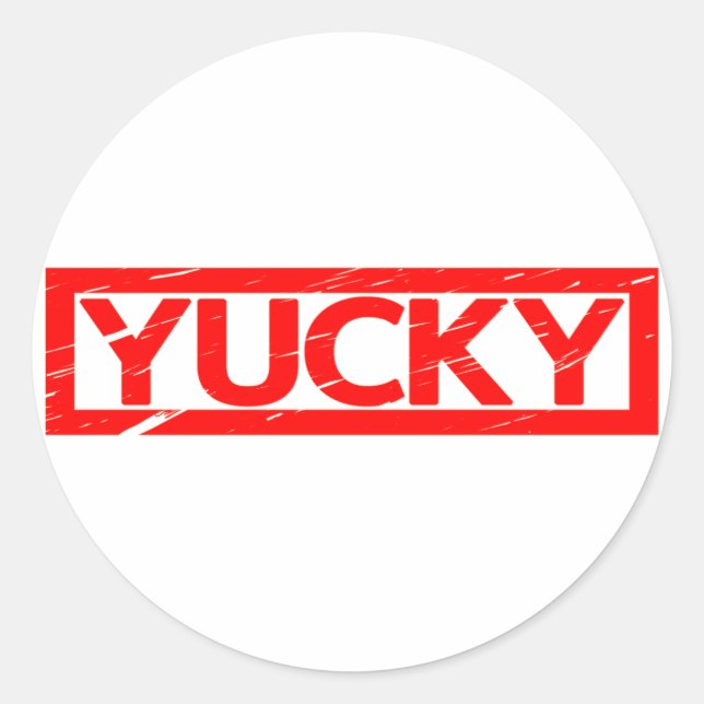 Sticker Rond Timbre Yucky (Devant)