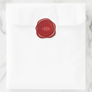Sticker Rond Timbres de signature de médaillon de cire rouge ré