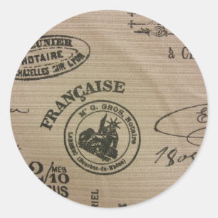 Sticker Rond Timbres de voyage français