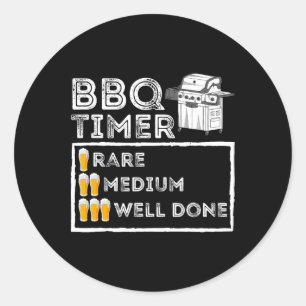 Sticker Rond Timer Barbecue - Funny Bbq Smoker Byrbecue Grillin