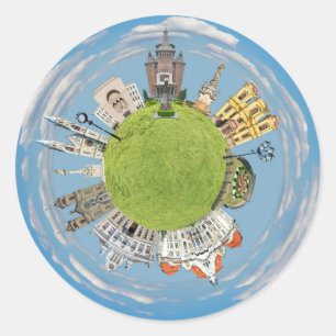 Sticker Rond timisoara ville roumanie minuscule planète repère