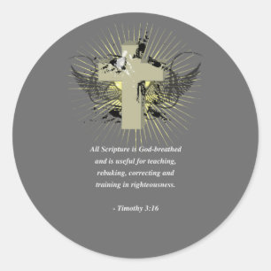 Sticker Rond TIMOTHY 3:16 Verse de la Bible