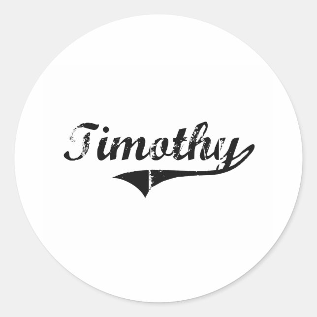 Sticker Rond Timothy Classic Style Nom (Devant)